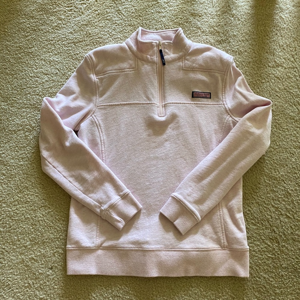 Vineyard Vines light pink shep half zip